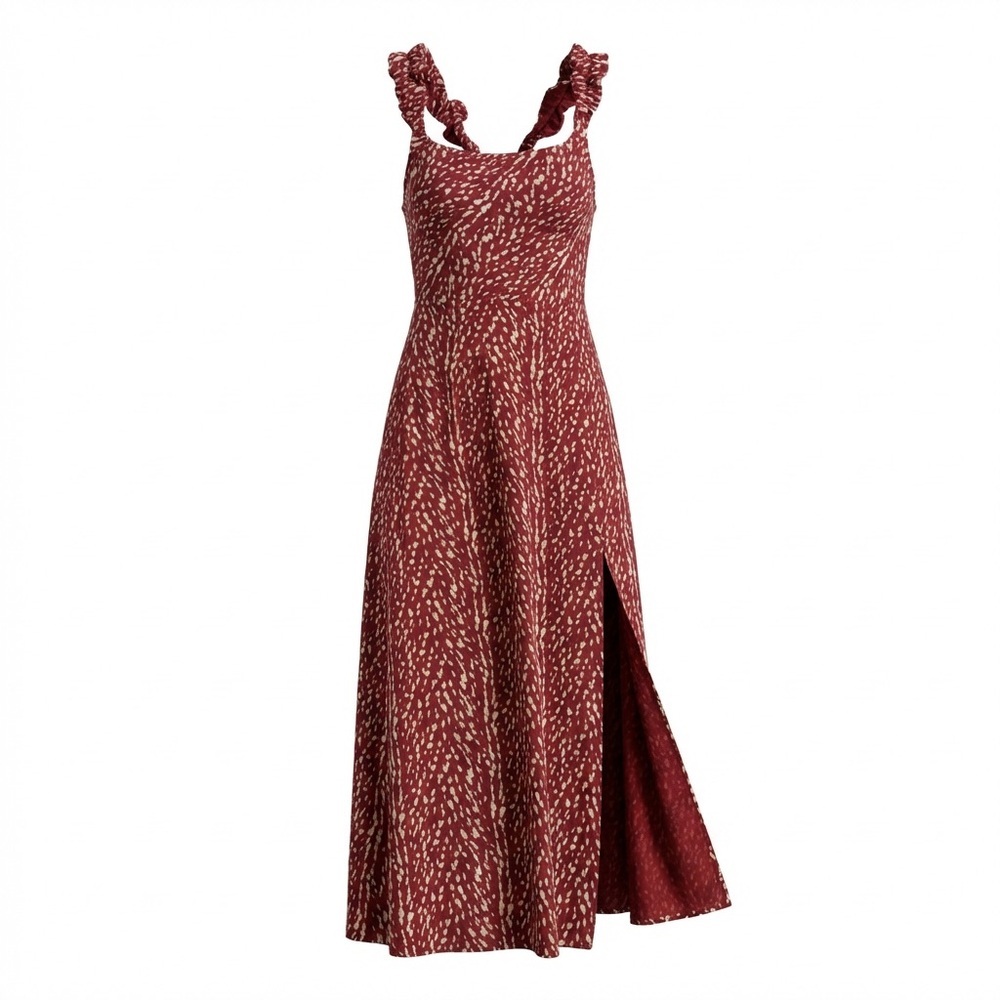 XIX Palms NEW Red and White Sleeveless Spaghetti Strap Maxi Sundress Women’s XS